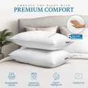 King Size Pillows Set of 2 Down Alternative – Soft & Fluffy King Pillows 2 Pack with Soft & Brushed Cover, Hotel Pillows for Bed, Perfect Bed Pillows for Side and Back Sleepers, Size 20"x36"