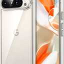 JETech Case for Google Pixel 9 Pro XL 2024, Non-Yellowing Shockproof Bumper Protective Phone Cover, Anti-Scratch Hard PC Back (Clear)