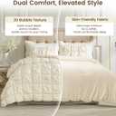 Amélie Home Queen Comforter Set, Bubble Textured, Beige, 3-Piece
