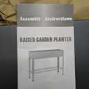 Raised Garden Bed, Elevated Planter Metal Plant Box with Legs Standing Garden Stand Drainage Holes Frosted Black
