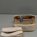 Birthday Gifts for Women Teen Girl, Personalized Initial Makeup Organizer Bag Set, Open Flat Travel Cosmetic Bag With Clear Divider and Handle(Beige,M)