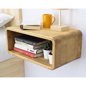 WOODCHES Floating Nightstand Wooden, Bedside Table, Nightstand Shelf, Handmade, Wall Mounted Bedside Shelf, Minimalist and Unique Style (Cape Town)