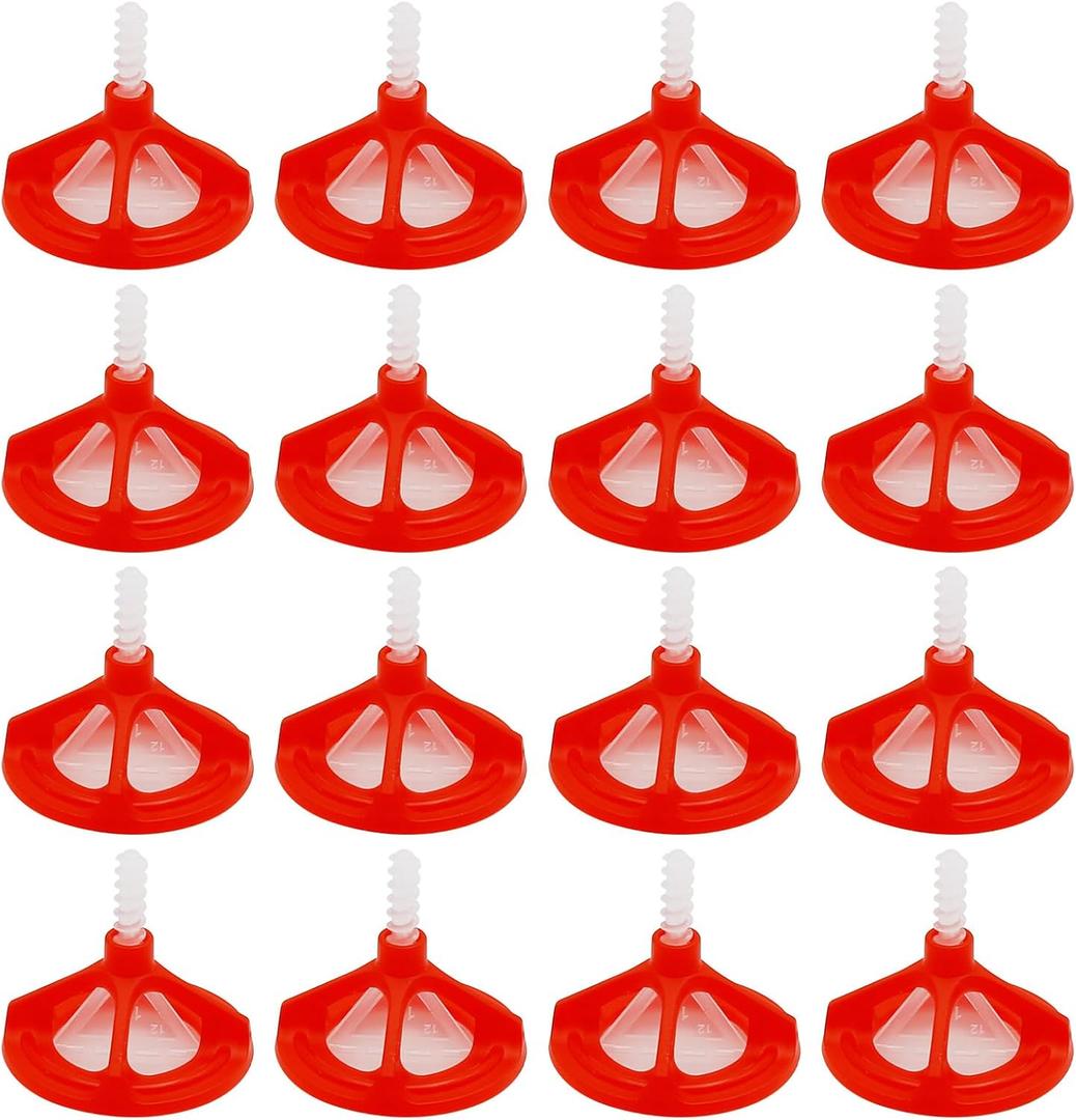 Tile Leveling System Tile Leveling System Tile Anti-Loosening and Spacing System Kit (1/8"-300pcs White Base + 100pcs Red Cap)