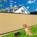 4x50ft Fence Privacy Screen 170GSM Privacy Screen with Rustproof Grommets and Reinforced Edges Outdoor Fence Panel & UV -Resistant Garden Fence Perfect for Outdoor CourtyYard, Garden Decoration,Sand