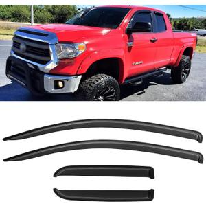 Window Visors Rain Guards for 2007-2021 Toyota Tundra Extended Cabs, Out-Channel Window Vent Wind Deflectors Visors Shades for 07-21 Tundra Double Cab