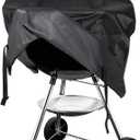 Grill Cover for Weber Round Grill Cover Water Proof Heavy Duty Outdoor Canvas BBQ Grill Cover Dome Smoker Cover (26 inch)