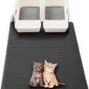 Extra Large Cat Litter Mat, XL 47"x28" Litter Trapping Mat for Cat,Litter Box Matt for indoor, 2 Layer Catcher Rug for Multiple-Pet kitty Litterbox, Waterproof Urine Proof,Clean Easily,Non-Slip