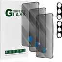 Galaxy S25 Plus Privacy Screen Protector 3 Pack and Camera Lens Protector 2 Pack, Fingerprint Unlock, Anti-Spy, 9H Surface Hardness, Oil Proof, Anti Scratch, for Samsung Galaxy S25 Plus 6.7 Inch