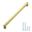 Ravinte 1 Pack Gold Cabinet Pulls 10 Inch Brushed Brass Kitchen Cabinet Handles Gold Square Kitchen Hardware for Drawer Pulls Come with Screwdriver