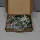 4 Pcs 8" Mini Christmas Wreaths for Kitchen Cabinet Small Christmas Candle Rings Wreaths, Front Door Pillars/Home Table Centerpieces Hanging Garlands, for Windows/Wedding Decor (No Red Ribbon)