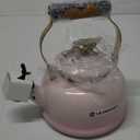 Le Creuset Enamel On Steel Whistling Tea Kettle w/Figural Heart Knob, Shell Pink