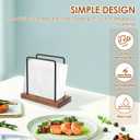 2PCS Napkin Holder for Table, Paper Towel Holder With Iron Wooden Standing Napkin Dispenser for Kitchen Dining s Paper Mail Bills Suitable for Dining Room, Restaurant (2)