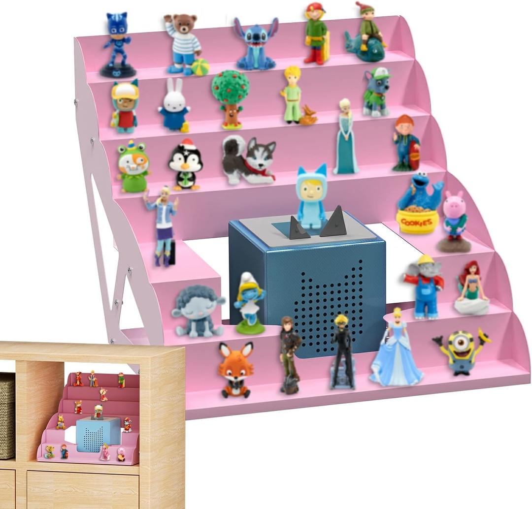 for Tonie Shelf Magnetic, Tonies Storage for Tonie Figures,30-50 Characters and Toniebox for Girls and Boys in Pink