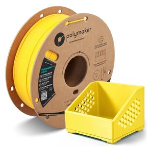 Polymaker PETG Yellow 3D Printer Filament 1.75mm 1kg, High Speed PETG up to 300mm/s, High Strength New Formula, Excellent Layer Adhesion, Warp Free, Compatible with Most 3D Printers