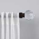 EXCLUSIVE HOME Crystal Ball 1" Curtain Rod and Coordinating Finial Set, Matte Bronze, Adjustable 66"-120"