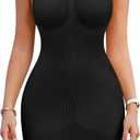 RDSIANE Body Shaper For Women Under Dress One Piece Full Slip Tummy Control Shapewear Dress With Adjustable Spaghetti Strap (XX-Large, Black)