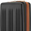 Kono Small 20 Inch Expandable Carry On Luggage with Quiet Spinner Wheels & TSA Lock, Scratch and Drop Resistant PC+ABS Hardside 22x14x9 Airline Approved Suitcase, Black & Brown