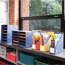 Bankers Box Classroom collection, 15-Compartment Literature Organizers, 28.5" x 12.375", Blue (3384301)