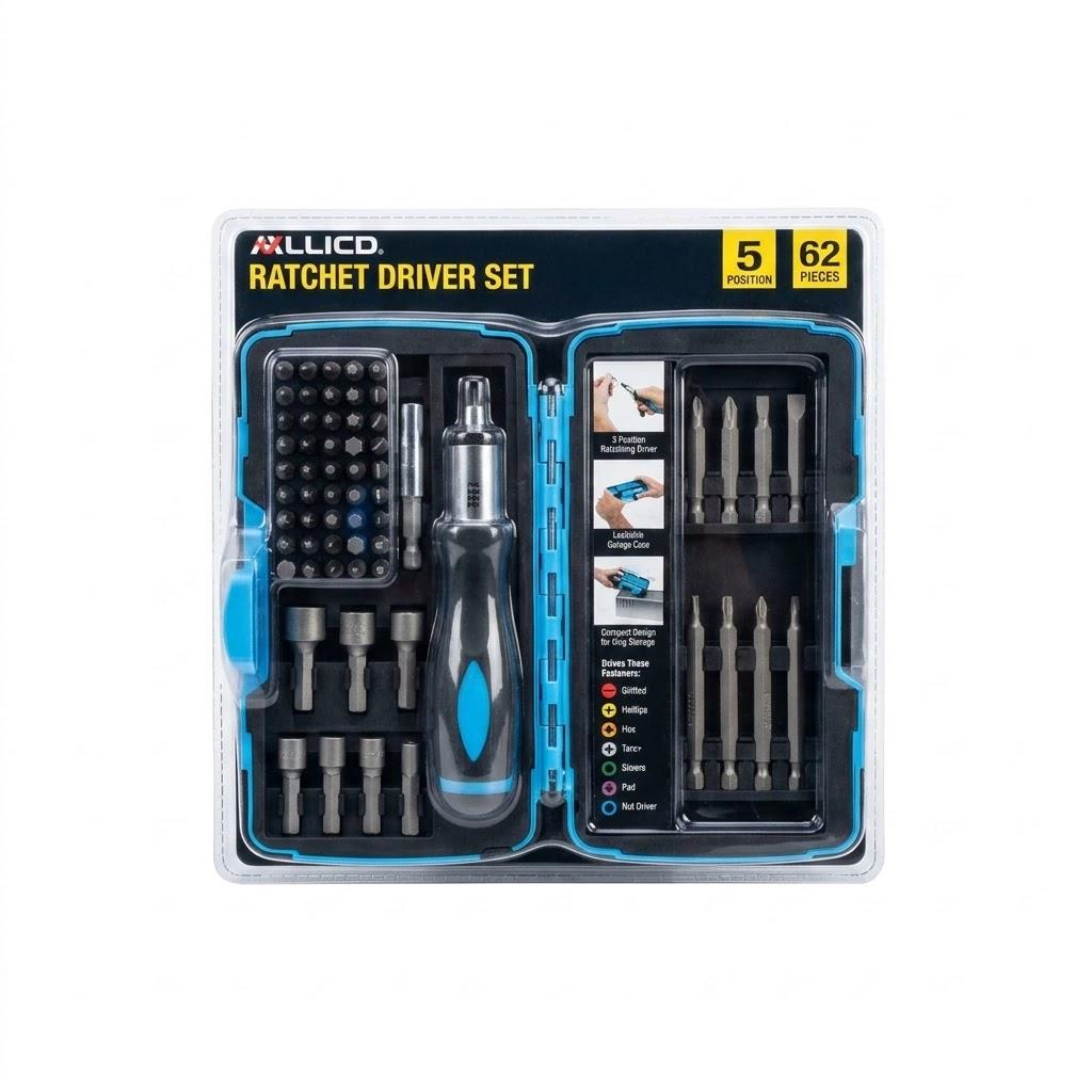 62 Piece Ratchet Driver Set