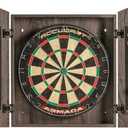 Accudart Armada Bristle Dartboard Cabinet Set - Official Size 18" x 1.5" - Self Healing Genuine Sisal - Wall Mount Cabinet Set - Round Spider Wires Reduce Bounce Outs - Rotatable Metal Number Ring