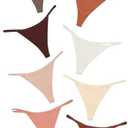 DEANGELMON Seamless G-string Thongs for Women - No Show Thong Underwear Low Rise Stretch Panties Workout 8 Pack, Size Medium