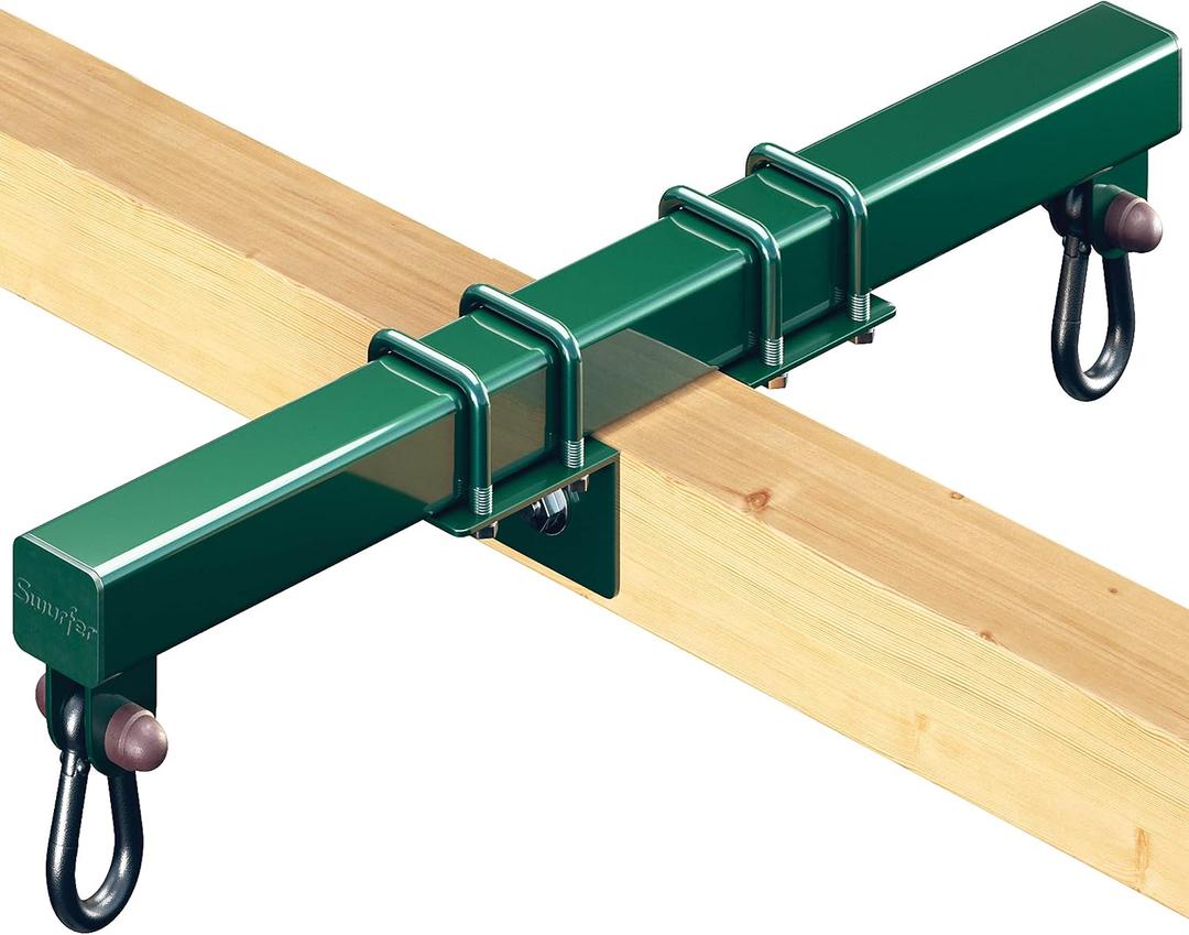 Swurfer Swing Set Conversion Bracket - No Tree, No Problem, Convert Your Swingset into a Swurfset, Heavy Duty Adjustable Horse Glider Attachment Bracket for Kids Ages 12 and Up, Up to 6000lbs (Green), 18.90 x 2.76 x 6.30"