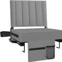 Stadium Seat for Bleachers with Back Support and Cushion, Bleacher Seats with Shoulder Strap and Cup Holder, Padded Portable Folding Comfort Stadium Chair, for Sports Events, Grey (1pcs)