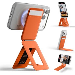MOFT Phone Tripod Wallet for iPhone, Mulit-Angles, Lightweight & Portable Phone Stand, MOVAS Vegan Leather Magnetic Wallet, Strong Magnets, NFC Card Holder,Travel Essential, Sunrise (with Card Slot)