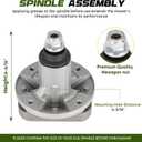 42 inch GY20050 Spindle Rebuild Kit for John Deere L100 L105 L108 L110 L111 L118, Includes 2 Spindles GY20785 285093 with 1 Belt GX20072 GY20570