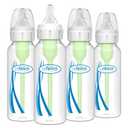 Dr. Brown's Natural Flow Anti-Colic Options+ Narrow Baby Bottle, 8 oz/250 mL, with Level 1 Slow Flow Nipples, 0m+, 4 Pack