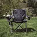 SUNNYFEEL Camping Chairs for Adults, Padded Oversized Camping Chair Heavy Duty 500LBS, Portable Lawn Chair with Cup Holder, Side Pocket&Bag for Outdoor Camping/Beach/Picnic/Fishing, Black
