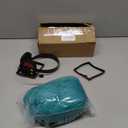 Wig Cap + 4Pcs Long Green Cosplay Wig with Earphone and Hair Accessory Teal Straight Synthetic Anime Wigs with Double Ponytail for Women Costume Green Wigs for Halloween Costume Outfit