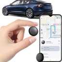 GPS Tracker for Vehicles - Car GPS Tracker Device, Real-Time Mini Vehicle Tracker, No Subscription & No SIM Card Required, Works with Android and iOS (Black)