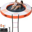 VEVOR Inflatable Floating Dock, Inflatable Dock Platform, Non-Slip Water Air Mat with Portable Carrying Bag and Detachable Ladder, Floating Water Platform Island Raft for Pool Beach Ocean, φ8 x 0.5 ft/2.44 m x 0.15 m