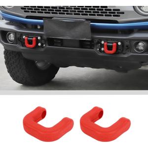 JWWY Red Rubber U-Shaped Tow Hook Covers for 2021-2025 Ford Bronco (Base, Big Bend, Black Diamond, Outer Banks)