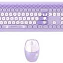 MOFII 666 Pro 2.4G Wireless Mouse And Keyboard Mixed Color Set For Girls PC Notebook Office Table, Taro Purple