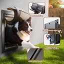 3-Flap Dog Door, All Aluminum Alloy Large Doggy Door Doggie door for Wall, Heavy Duty Pet Door Easy to Install, Energy Efficient, Telescoping Tunnel for Interior & Exterior Wall, Pet Up to 110Lb-Black