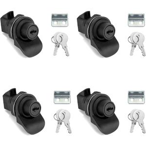 QWORK 4 Pack Push Button Latch for Boat/Motorcycle Glove Box Locks, Push-to-Close Latches
