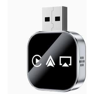 Wireless Carplay Black Bluetooth Adapter Updated Screen Mirroring Device to Android Auto Video Input TV Watch Movies Airplay Smart Box on Interior Electronics Auxiliar