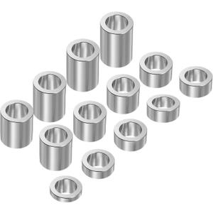uxcell 13pcs Axle Reducer Spacer Set 1-1/2" Wheel Spacer for 1" Axle Reducing Bushing Arbor Adapters for Motorcycle, Bench Grinding Wheels, (CNC Aluminum)