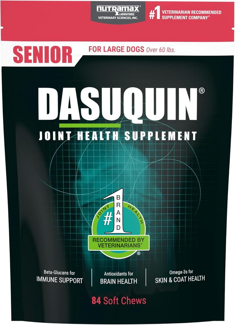 Nutramax Dasuquin Joint Health Supplement for Large Senior Dogs  for Immune Support, Skin & Coat Health, and Brain Health, 84 Soft Chews
