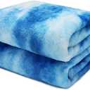 Blue Fleece Blanket, Soft Plush Microfiber Throw for Couch, Sofa, Bed, Luxury Cozy Warm Lightweight Blanket, Living Room Bedroom Home Decor, Travel Camping Gifts for Women and Men