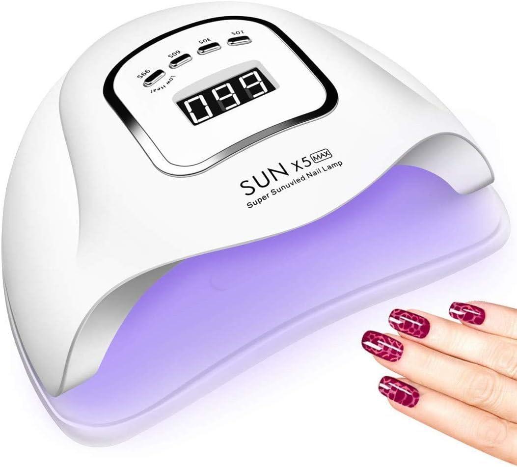 500W UV LED Nail Lamp, 90 LEDs Gel Nail Dryer for Fast Curing with LCD Display, 4 Timer Settings & Auto Sensor, SalonGrade Nail Light for Home and Nail Salon Use
