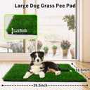 Grass Pad for Dogs 39.3 x 31.5 Inches Fast-Drain Artificial Grass for Pets Potty Training, Easy to Clean Fake Grass for Dog Indoor Outdoor Use(1 Pack)