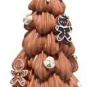 Hodao Christmas Tree Resin Figurine Brown Hand-Painted Gingerbread Christmas Tree with Candy Ornaments, Holiday Tabletop Dcor, Gift for Family, Mantel, and Winter Home Decoration