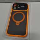 for iPhone 17 Pro Max Case: 360 Spin Magnetic Stand, Camera Protection (Compatible with MagSafe) [18FT Military Protection] Shockproof Matte Translucent Phone Cover for iPhone 17 Pro Max 6.9", Orange