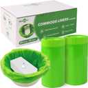 BOOWOO Bedside Commode Liners with Absorbent Pads, Disposable Commode Bags/Pads, Scented Adult Potty Chair Liners, Portable Commode Poop Bag for Commode Chair, Bedpan, Bucket Toilet, 50 Bags+50 Pads