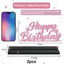 Glitter Pink Letter Happy Birthday Sign Centerpieces for Table Birthday Party Supplies Birthday Favor Decoration for 30th 40th 50th 60th 70th 80th 90th 100th Birthday Table Decoration