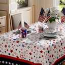 XCHI Stars America Independence Day 4th of July Memorial Day Patriotic Tablecloth Rectangle Washable Table Covers for Home Party Decorations 60x84 Inch