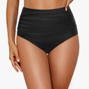 Tempt Me Women High Waisted Bikini Bottom Retro Ruched Swim Bottom Shirred Tankinis Brief Size Small